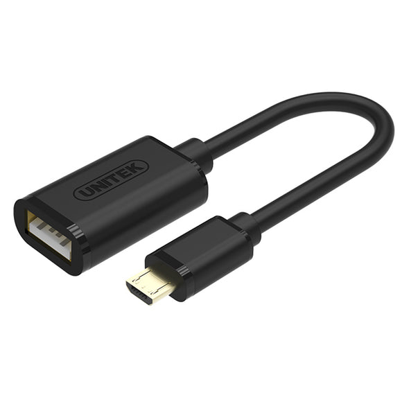 Unitek Micro USB Male to USB 2.0 Female OTG Black 20CM Data Cable For Mobile phone