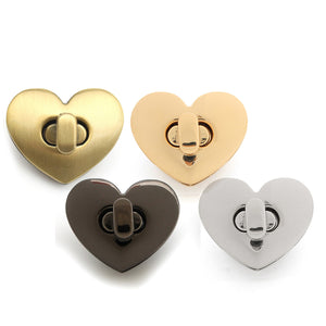 Metal Heart Shape DIY Clasp Turn Twist Lock Buckle for Handbag Bag Purse