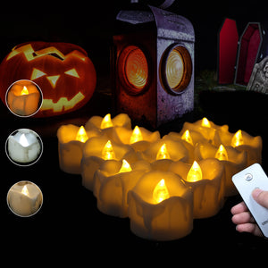 12PCS LED Flickering Candle Tea Light With Remote Control for Home Garden Balcony Decor