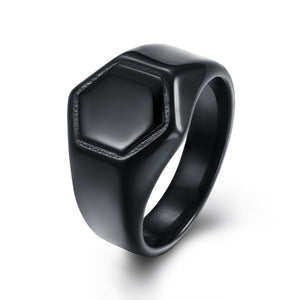 Men's Luxury Titanium Steel Ring Gun Black Plated Finger Rings