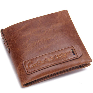 Men Leather Wallet Coin Purse Vintage Card Holder Coin Bag