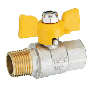 1/2 Brass Gas Ball Valve G Thread Male x Female for Fuel Gas"