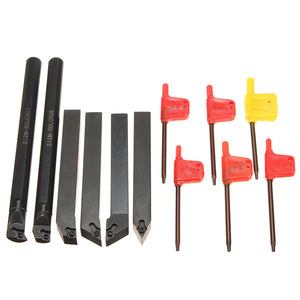 6Pcs 12mm Shank Lathe Indexable Boring Bar Turning Tool Holder Set