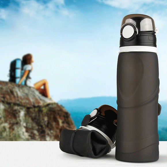 KCASA KC-RB042 750ml Collapsible Silicone Water Bottle Sport Camping Hiking Foldable BPA Free Cup