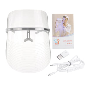 USB Facial Mask LED Photonic Skin Instrument 3 Colors Light Skin Care Facial Mask Rejuvenation