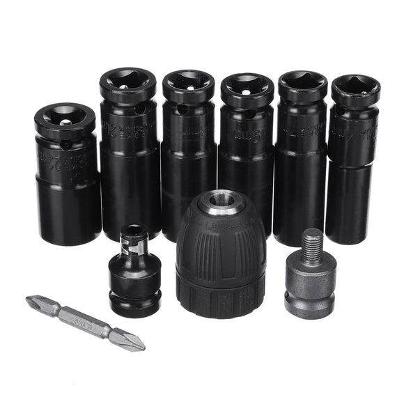 12pcs Socket Adapter Reducer Drill Bits Set Electric Spanner Accessories For Impact Driver