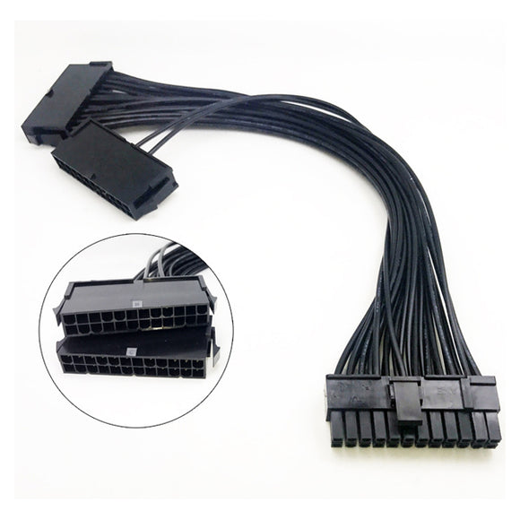 30cm PSU Adapter ATX 24Pin Male to Female Dual Molex Power Supply Sync Starter For Bitcion Miner