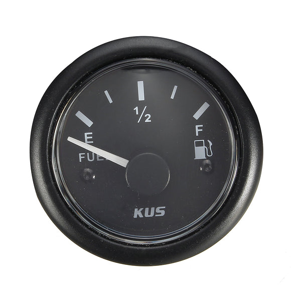 KUS Fuel/Water Level Gauge Marine/Boat Tank Level Indicator Black 52mm 0-190