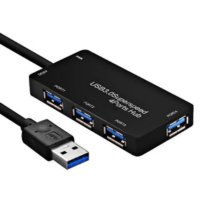 5Gbps Hi-Speed USB 3.0 4-Port Splitter Hub Adapter With DC 5V Port