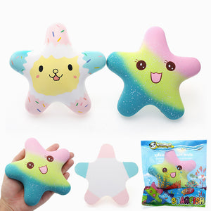 Vlampo Squishy Starfish Luminous Glow In Dark Licensed Slow Rising Original Packaging Collection Gift Toy