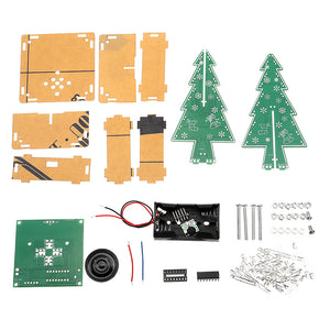 DIY LED Flash Kit Colorful Light Acrylic Christmas Tree with Music Electronic Learning Kit