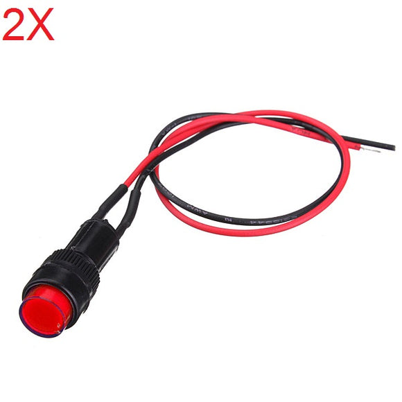 2pcs 10mm Universal LED Indicator Dash Panel Warning Light Lamp