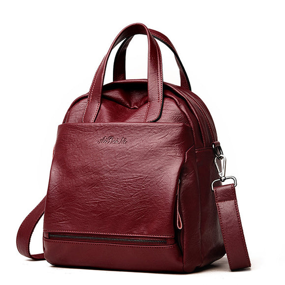 Soft Faux Leather Women Bag Convertible Handbag with Detachable Shoulder Strap