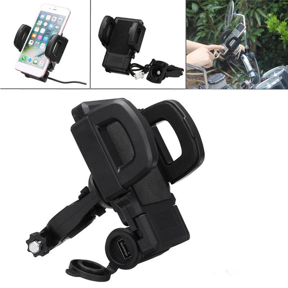 Outdoor Waterproof USB Charging Motorcycle Handlebar Phone Holder Stand for Xiaomi Mobile Phone