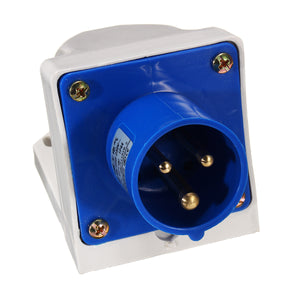 3Pin Blue Waterproof Industrial Plug Sockets 220V-250V 16A IP44 Inlet Socket Connector