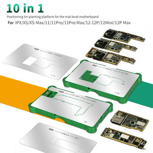 BEST 10 IN 1 Positioning Tin-planting Platform Mid-level Motherboard For IPX/XS/XS-Max/ll/llPro/llPro Max/12-12P/12Mini/12P Max