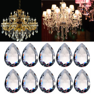 10PCS Clear Chandelier Glass Crystal Lighting Prisms Hanging Drops Pendants 38MM