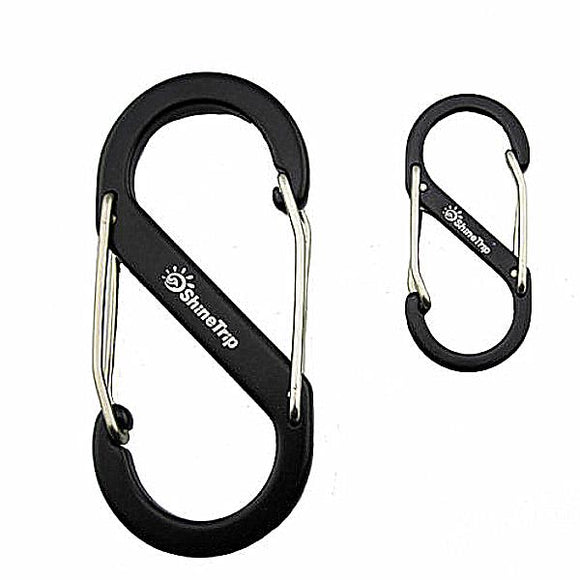 ShineTrip EDC S Shape Type Buckle Double Gated Carabiner Key Ring Clip Hook