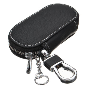 Universal Car PU Leather Smart Remote Key Holder Bags Cases Black 90x50x22mm