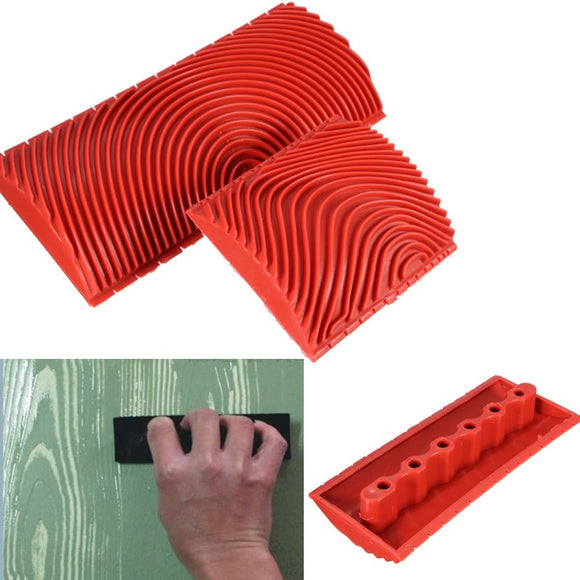 2Pcs Large & Small Wood Graining Tool DIY Wall Floor Painting Effects Wood Grain Rubber