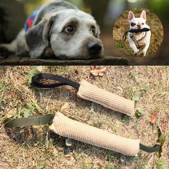 Handles Jute Police Young Dog Bite Tug Play Toy Pet Training Chewing Arm Sleeve