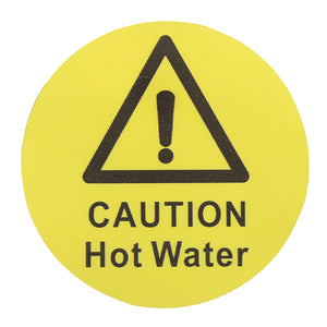 65mm Waterproof CAUTION HOT WATER Warning Sign Vinyl Decal Sticker Adhesive