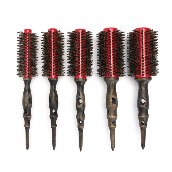 Magic Round Hair Comb Brush Wooden Handle Salon Barber Hairdressing Styling Tool