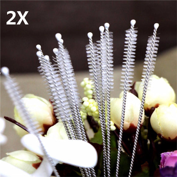 2Pcs 175mm Stainless Steel Straight Straws Cleaner Cleaning Brushes