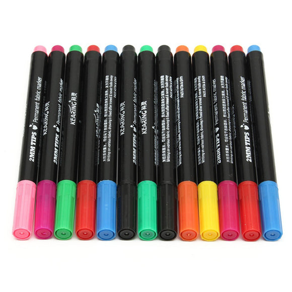 13 Colors Permanent T-Shirt Marker Fabric Paint Pen Cloth Shoes DIY Graffiti