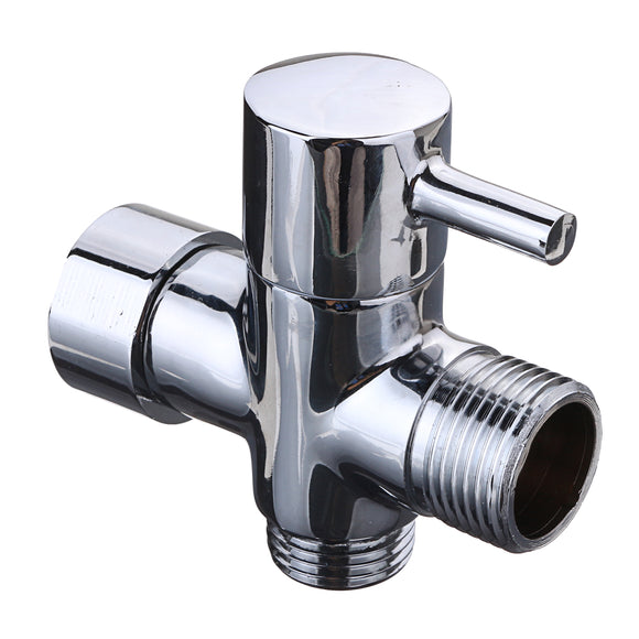 7/8 Inch T-Adapter 3 Way Connector Brass Shower Diverter with Valve for Toilet Bidet Handheld Sprayer