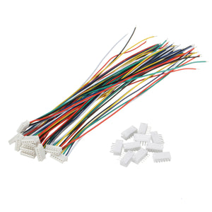 Excellway Mini Micro JST 1.5mm ZH 6-Pin Connector Plug and Wires Cables 15cm 10 Set