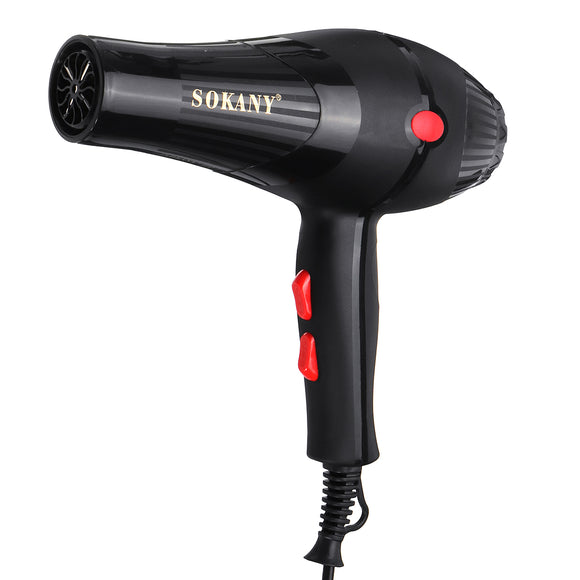 SOKANY 220V 2600W Professional Blow Hair Dryer Fast Heating Energy-saving 2 Speed Quick-dry Hairdryer Salon Styler Low Noise Blower w/ Nozzle