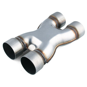 Car Modification Universal 304 Stainless Steel X-tube Four-way Exhaust Muffler Adapter Connector