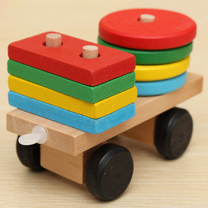 Baby Kid Train Wooden Development Early Educational Combination Shape Matching Toys