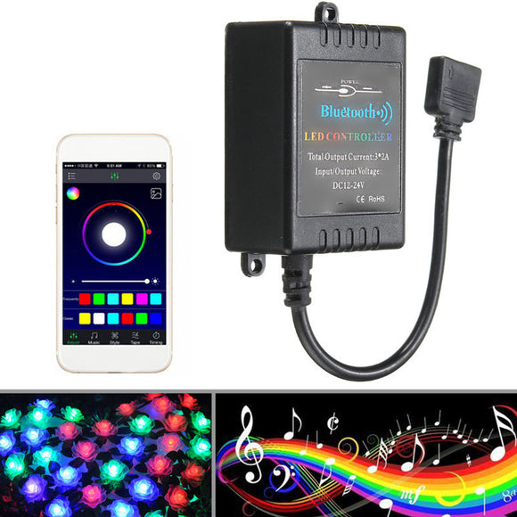 bluetooth Phone APP Controller Music Remote For 5050/3528 RGB LED Strip Light 12V