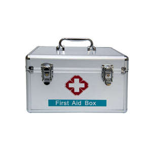 12 Inch Lockable First Aid Box Kit Family Office Medicine Storage Portable Handle Carry Case