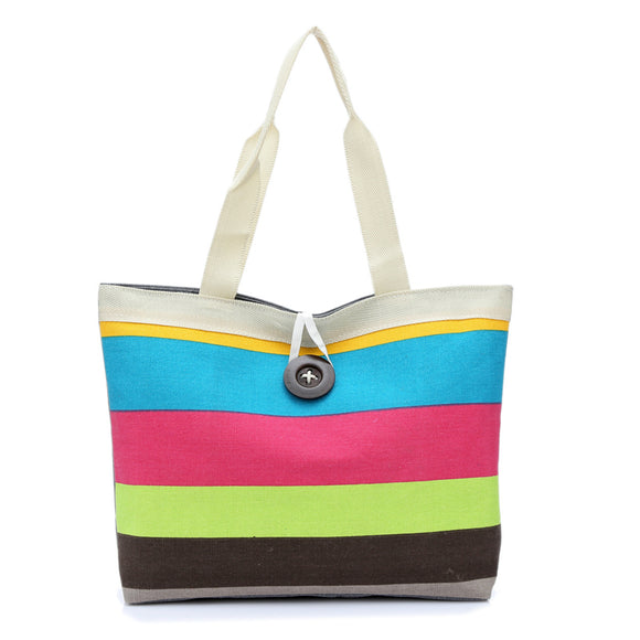 Women Canvas Patchwork Handbag Casual Tote