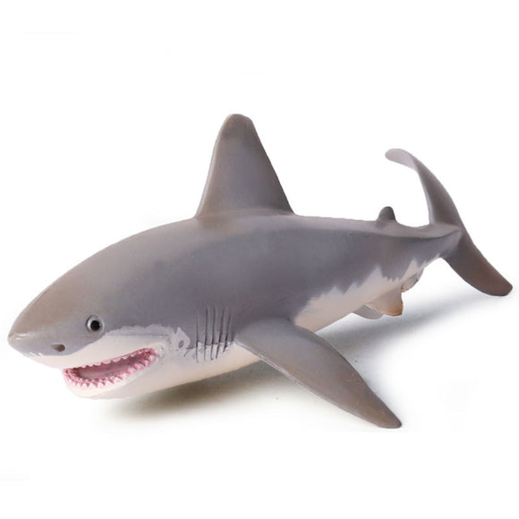 PVC White Shark Model Toys Ocean Sea Sealife Animal Figure Children Kids Gift