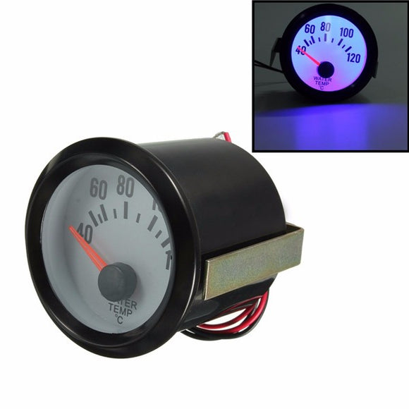 Universal Car Black Water Temp Celsius Gauge TACHO 40-120C Blue Light 2 52mm