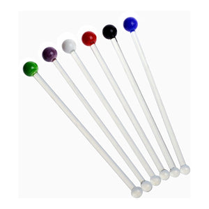 High Temp Resistance Lead Free Glass Stirrer Bartender Bar Milk Coffee Stir Bar with Decor Bead