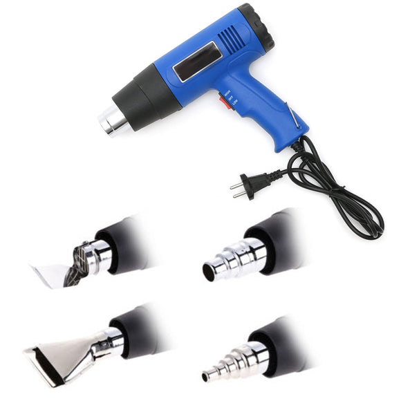 1500W Hot Air Heat Gun Dual Temperature + 4 Nozzles Power 220V 50-60HZ EU Plug