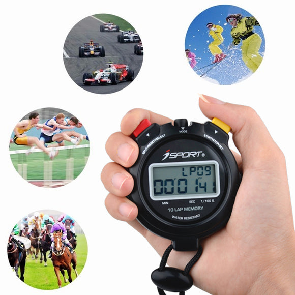 IPRee Waterproof Digital 10 Laps Memory Chronograph Stopwatch Two Row Sport Counter Timer