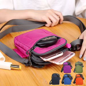 Universal Three-Layers Storage Detachable Strap Shoulder Waist Bag Handbag For Smartphone