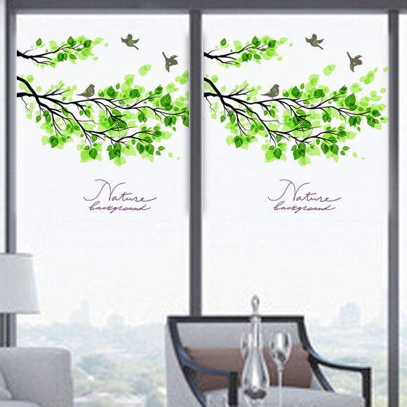 60x58cm Frosted Opaque Glass Window Film Tree And Bird Privacy Glass Stickers Home Decor