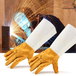 Soldering Welding Work Soft Cowhide Leather Plus Gloves