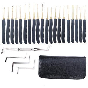 DANIU 24pcs Single Hook Lock Pick Set Locksmith Tools Lock Pick Kit