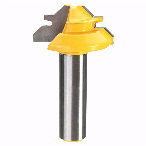 Drillpro RB30 Small Lock Miter Router Bit 45 1/2 Inch Shank Tenon Cutter for Woodworking