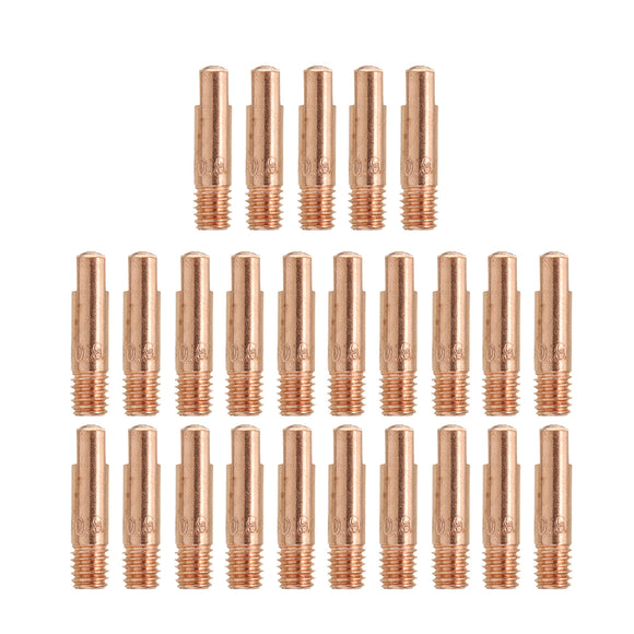 25Pcs Brass Welding Torch Contact Tip Gas Nozzle For 0.035 Tweco Mini #1 and For Lincoln Magnum