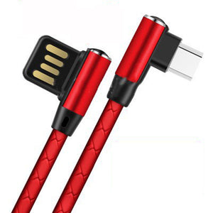 Bakeey 3A Micro USB Dual Elbow 90 Degree Fast Charging Data Cable For HUAWEI P30 Oneplus 7 Pocophone F1 XIAOMI MI9 S10 S10+