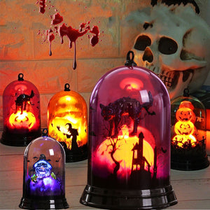 Halloween Small Lampshade Humorous Pumpkin Witch Black Cat Night Light Decoration Home Furnishing Holiday Gift